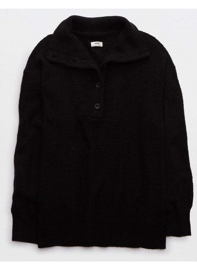 Aerie Aerie CozyUp Waffle Button Sweater  - Image 3
