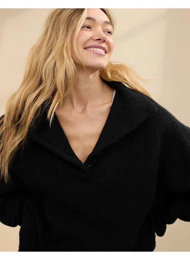Aerie Aerie CozyUp Waffle Button Sweater  - Image 1
