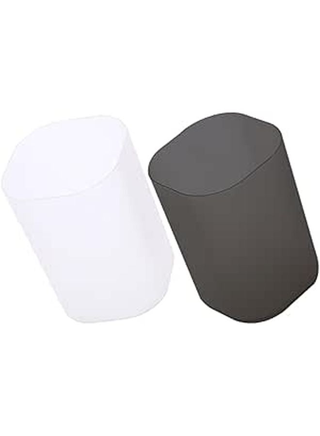 2Pcs Multifunctional Frosted Pen Pencil Holder Desktop Organizer For Makeup Brushes Storage Lightweight Material White Gray - Image 1