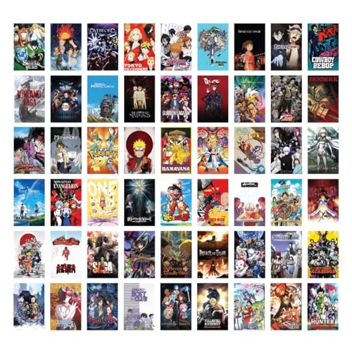 KARTMEN Cardstock Pack Of 54 Anime Manga Wall Collage Kit For Bedroom, Living Room, Office-4X6 Inches-Glue Dots Included - Image 5