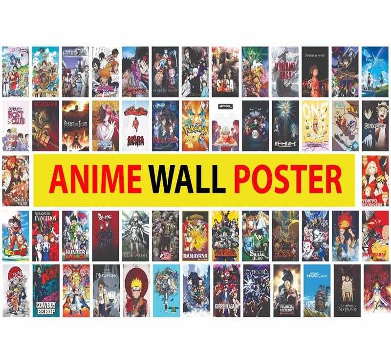 KARTMEN Cardstock Pack Of 54 Anime Manga Wall Collage Kit For Bedroom, Living Room, Office-4X6 Inches-Glue Dots Included - Image 4