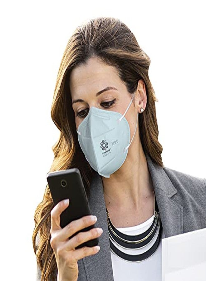 بروميسكا قناع بروميسكا النسائي N95 (عبوة من 5 قطع) بحلقة أذن مع 5 طبقات ترشيح، مصنوع من مادة Meltblone الأصلية بألوان الباستيل (متوسط، متعدد الألوان) - Image 2