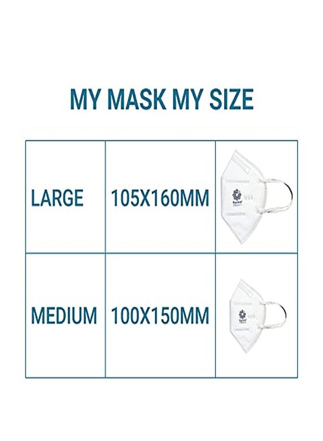 بروميسكا قناع بروميسكا النسائي N95 (عبوة من 5 قطع) بحلقة أذن مع 5 طبقات ترشيح، مصنوع من مادة Meltblone الأصلية بألوان الباستيل (متوسط، متعدد الألوان) - Image 4