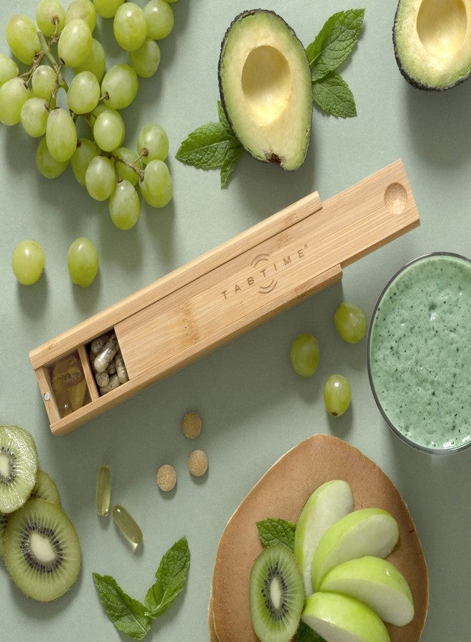 Tabtime Bamboo Weekly Pill Organizer - 7 Day Wood Tablet Box - Ideal Aesthetic Pill Organizer for Vitamins or Supplements​ - Image 4