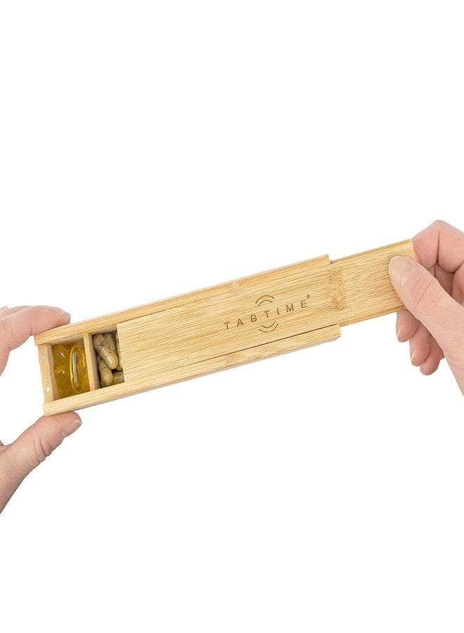 Tabtime Bamboo Weekly Pill Organizer - 7 Day Wood Tablet Box - Ideal Aesthetic Pill Organizer for Vitamins or Supplements​ - Image 5