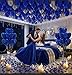 besttideyes I Love You for HimHer Balloons 56pcs Royal Blue and Sliver balloon kit Include 18 Inch Heart Shaped Balloons and 500 Blue Artificial Rose Petals Romantic Decoration Kit for Valentines Party - Image 4