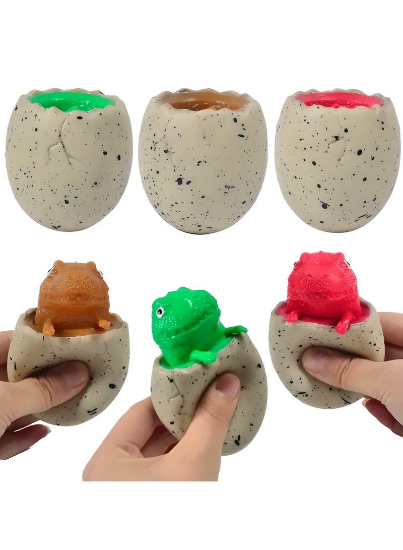 LIXADA 3pcs Dinosaur Squeeze Cup - Relax Toy, Fun Novelty Gift for Birthdays, Special Festival, School & Home Party, Gift for Kids Age 3+(Red,Brown,Green)  - Image 1