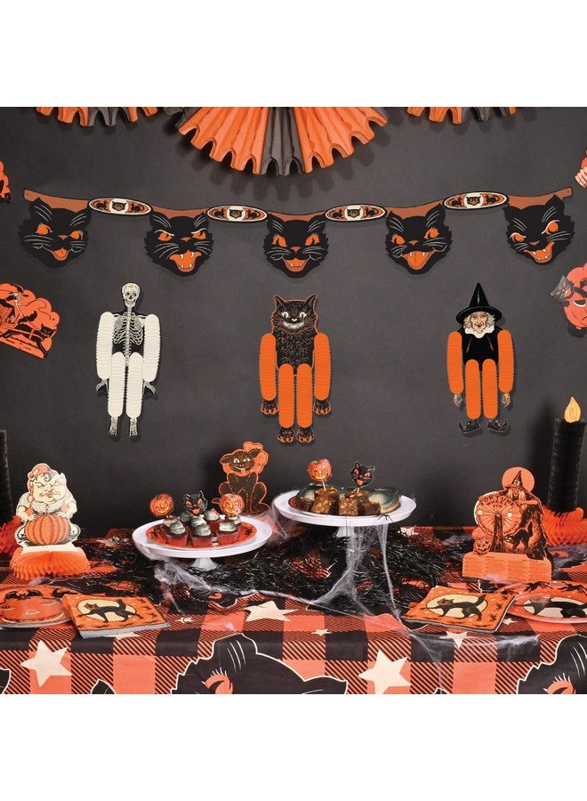 Beistle 2 Piece Vintage Halloween Party Decorations Cat Banners, 7.5" x 4', Black/Orange/Off-White - Image 4