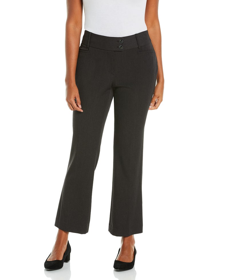Rafaella Women's Petite Curvy Fit Gabardine Bootcut Dress Pants with Pockets, Soft Stretch Work Slacks, 27" & 30" Inseams, Graphite, 10 Petite - Image 5