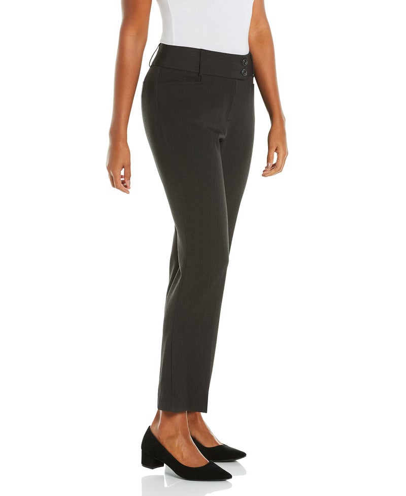 Rafaella Women's Petite Curvy Fit Gabardine Bootcut Dress Pants with Pockets, Soft Stretch Work Slacks, 27" & 30" Inseams, Graphite, 10 Petite - Image 3