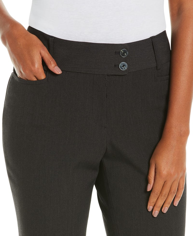 Rafaella Women's Petite Curvy Fit Gabardine Bootcut Dress Pants with Pockets, Soft Stretch Work Slacks, 27" & 30" Inseams, Graphite, 10 Petite - Image 4