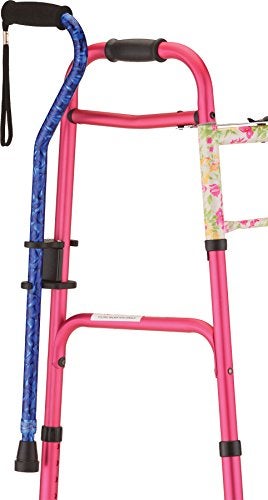 NOVA NOVA Cane Holder for Rollator and Folding Walker Walking Cane Attachment for Walker SnapOn Design 
