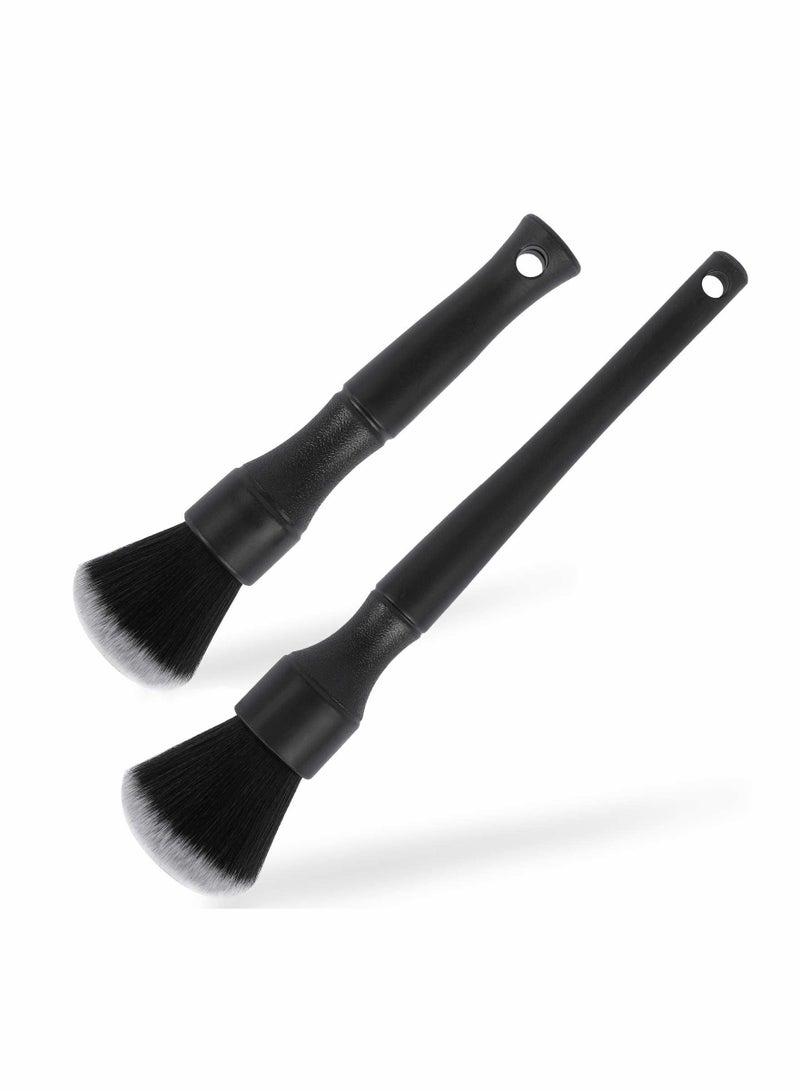 Car Detailing Brush Kit - Auto Detail Brush Set Interior Exterior No Scratch Microfiber Detailing Supplies for Cleaning Air Vent Engine Bay Dashboard Seat Wheel (2 Pack) - Image 1