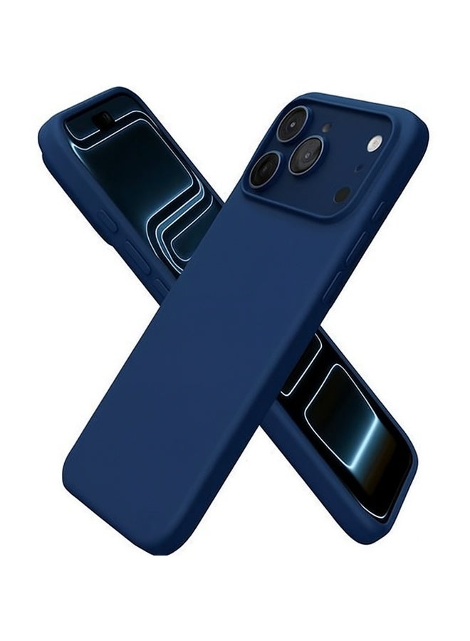 iphone 17 Pro Max Liquid Gel Silicone - Protective Cover with Microfiber Interior, Soft Silky Touch, Anti-Scratch, Thin Shockproof Cover - Dark Blue Color