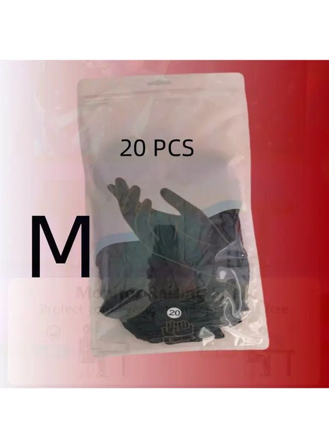 20 Pack Black Nitrile Gloves Reusable Waterproof Thickened ABS Material For Kitchen Cleaning - Image 1