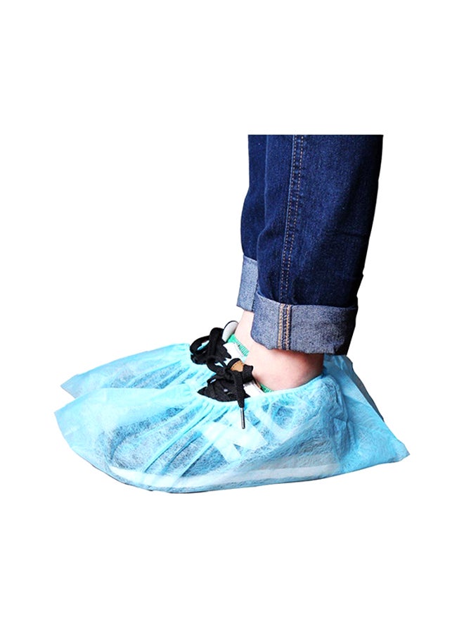 100-Piece Disposable Shoe Covers Set Blue 19centimeter - Image 2