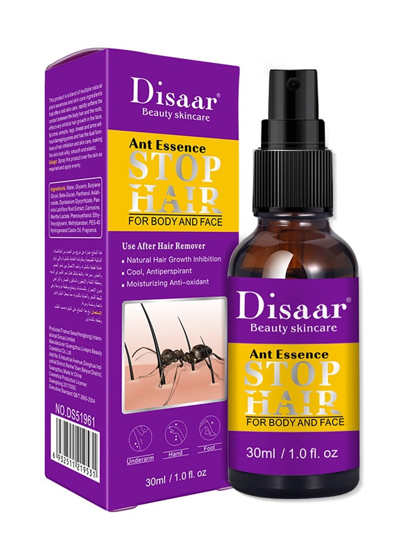 Disaar - Ant Essence Hair Inhibitor Stop Hair Growth Body Face Hand Foot Underarm Moisturizing Antioxidant Reducing to Stop Hair Growth   30ml - Image 1