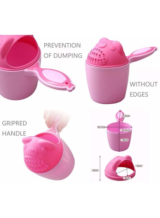 OLEWELL Rinse Shampoo Rinser Baby Rinse Cup Baby Bath Rinser Wash Hair Cup by Protecting Infant Eyes (Bear-Pink) - Image 4