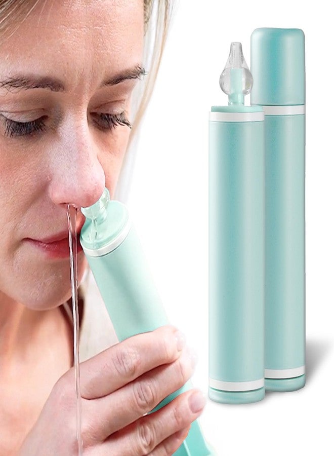 HANNEA® 60ml Nasal Rinser Portable Adult Nasal Rinser Nose Syringe Cleaner Soft Silicone Nozzle Design Portable Manual Nasal Aspiratior with Personal Case, Green - Image 1