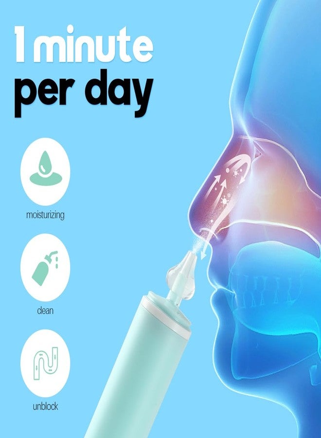 HANNEA® 60ml Nasal Rinser Portable Adult Nasal Rinser Nose Syringe Cleaner Soft Silicone Nozzle Design Portable Manual Nasal Aspiratior with Personal Case, Green - Image 5