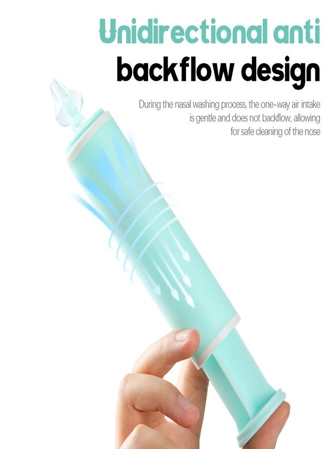 HANNEA® 60ml Nasal Rinser Portable Adult Nasal Rinser Nose Syringe Cleaner Soft Silicone Nozzle Design Portable Manual Nasal Aspiratior with Personal Case, Green - Image 4
