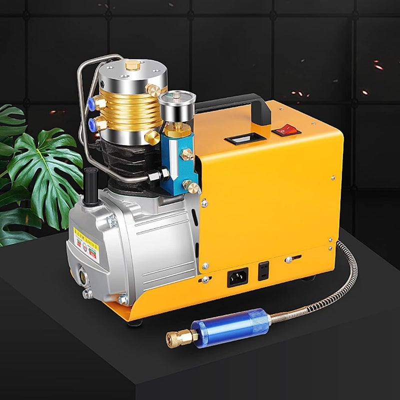 JAHLGT High Pressure Air Compressor 4500PSI 30Mpa Portable Auto Stop Air Compressor Electric Airgun Compressor Rifle Inflator with Intake Filter Water Separator Gauge for Fire Fighting and Diving - Image 2