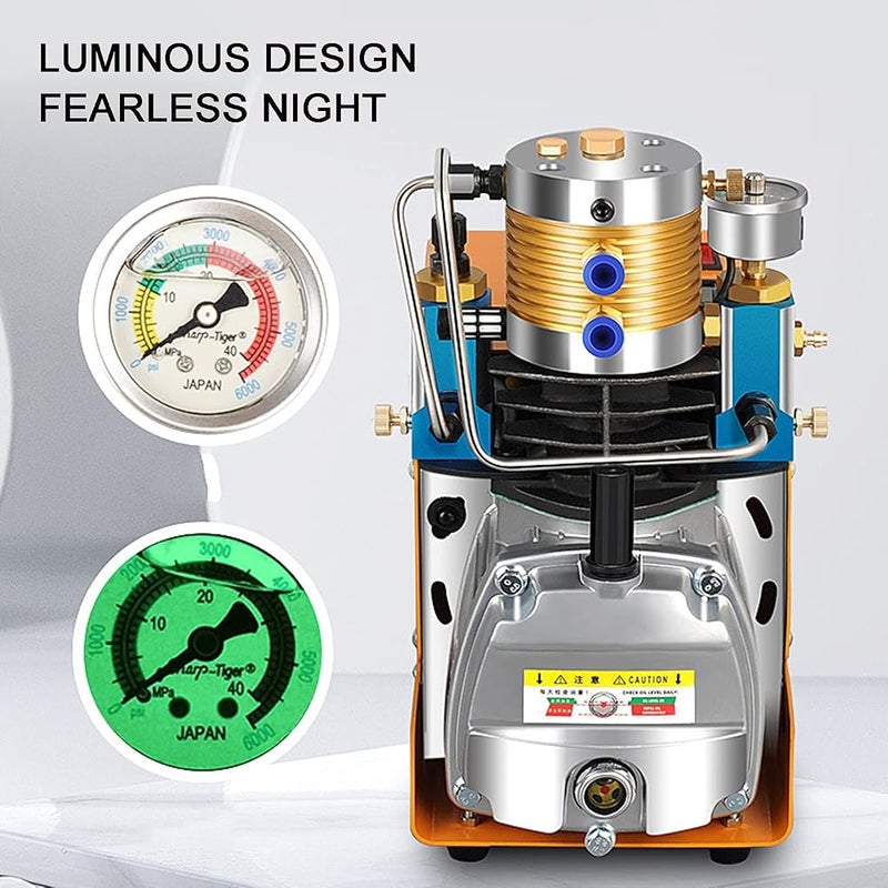 JAHLGT High Pressure Air Compressor 4500PSI 30Mpa Portable Auto Stop Air Compressor Electric Airgun Compressor Rifle Inflator with Intake Filter Water Separator Gauge for Fire Fighting and Diving - Image 4