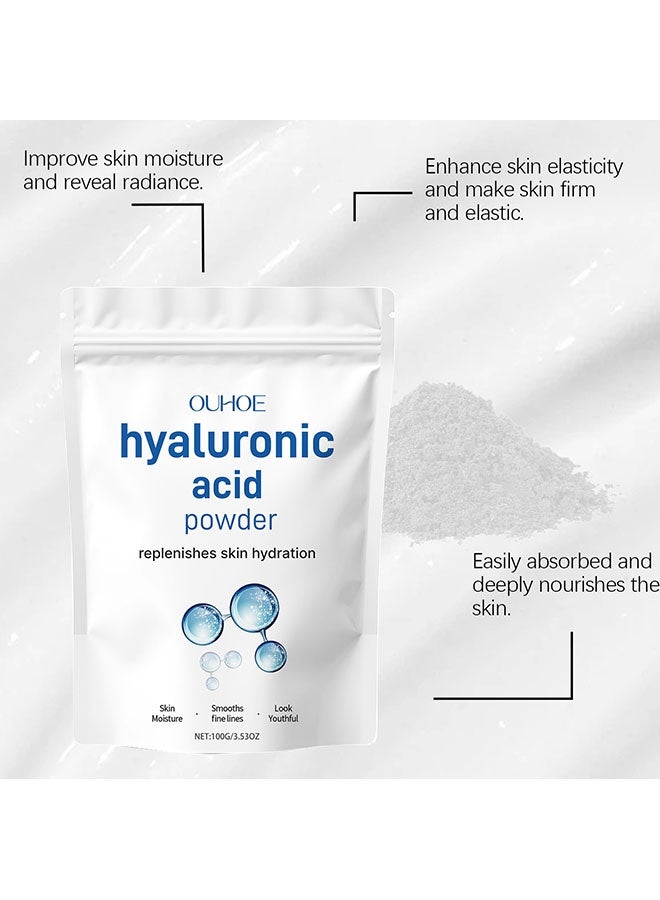 OUHOE Hyaluronic Acid Powder, Hyaluronic Acid Powder For Face, Diy Facial Serum, Deep Hydration Smooths Wrinkles, Low Molecular Weight,Water-Soluble for Skin Moisture 100g - Image 5