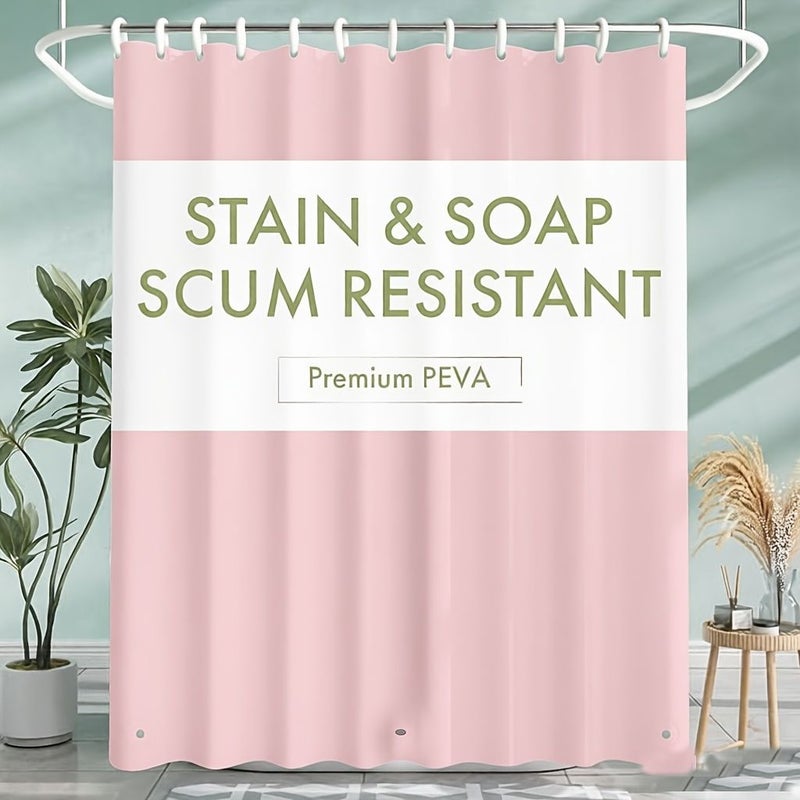 1pc Lightweight Shower Curtain Liner Morandi Green 71x71 Inch With Weighted Magnets And Metal Grommets Plastic Hooks Included Bathroom Curtain For Dorm Hotel Family RV Greenhouse White Gray - Image 1
