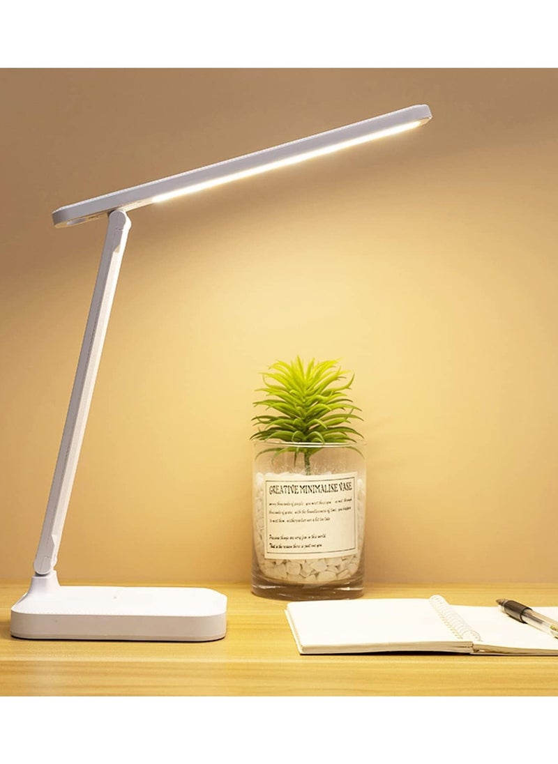 Necomi - Necomi LED Desk Lamp, Table Lamp For Computer/Desktop, Rechargeable, Eye-Caring, Touch Control With USB Charging Port-Bedside Table Lamp for Reading, Study Lamp for Kids, Home, Office White - Image 1