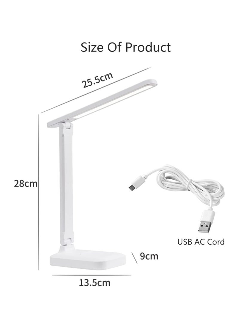 Necomi - Necomi LED Desk Lamp, Table Lamp For Computer/Desktop, Rechargeable, Eye-Caring, Touch Control With USB Charging Port-Bedside Table Lamp for Reading, Study Lamp for Kids, Home, Office White - Image 1