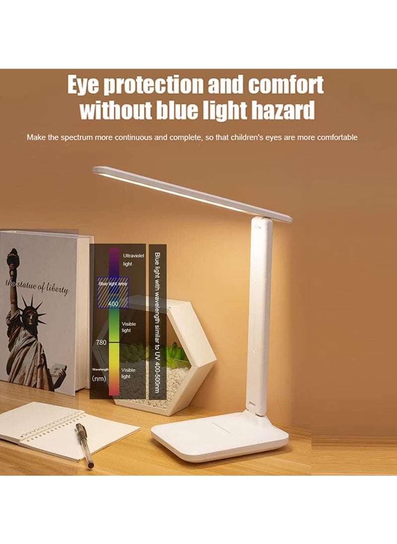 Necomi - Necomi LED Desk Lamp, Table Lamp For Computer/Desktop, Rechargeable, Eye-Caring, Touch Control With USB Charging Port-Bedside Table Lamp for Reading, Study Lamp for Kids, Home, Office White - Image 1