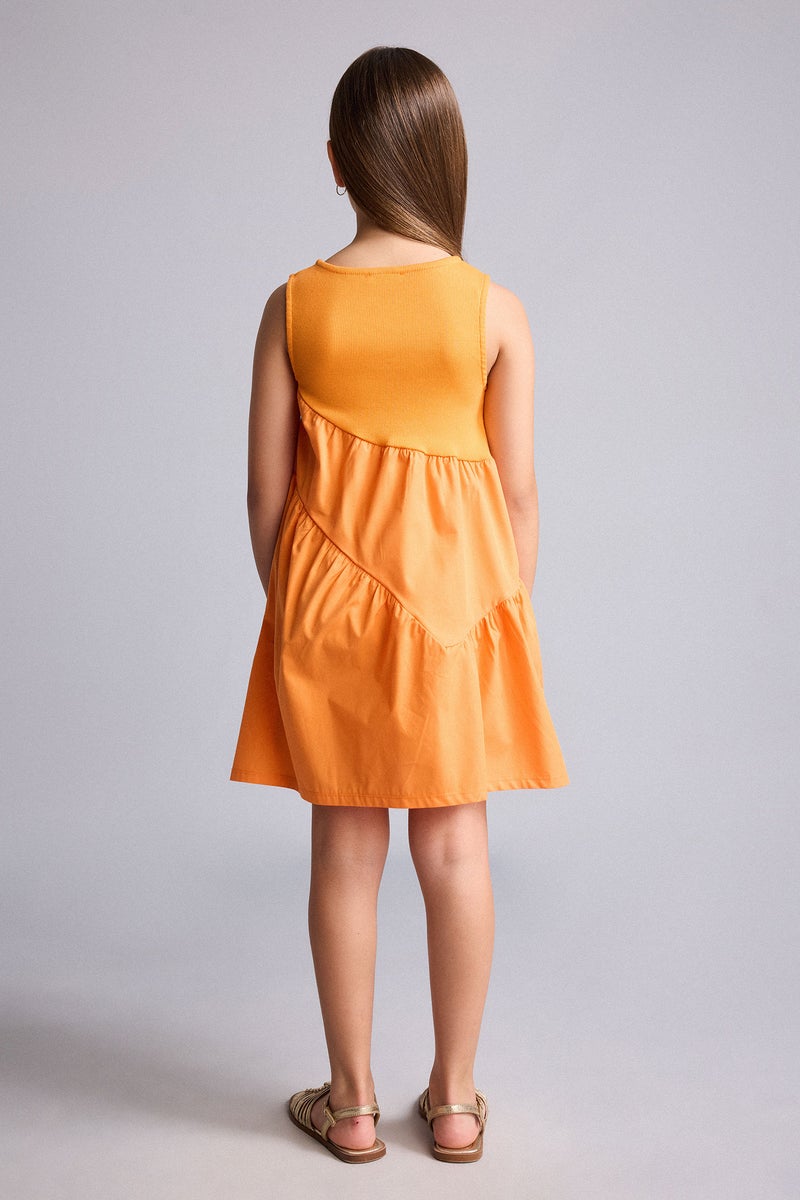 DeFacto Orange Girl Girl Regular Fit Sleeveless Woven Dress Casual - Image 5