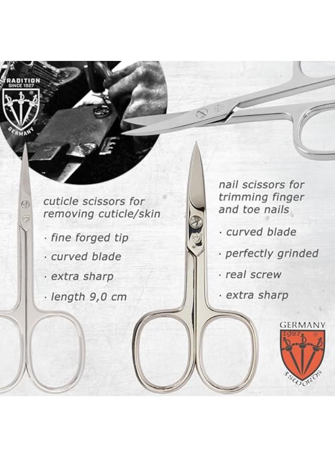 3 Swords Germany brand quality 7 piece manicure pedicure grooming kit set for professional finger toe nail care scissors clipper fashion leather case in gift box Made by 3 Swords Germany 6288 - Image 3