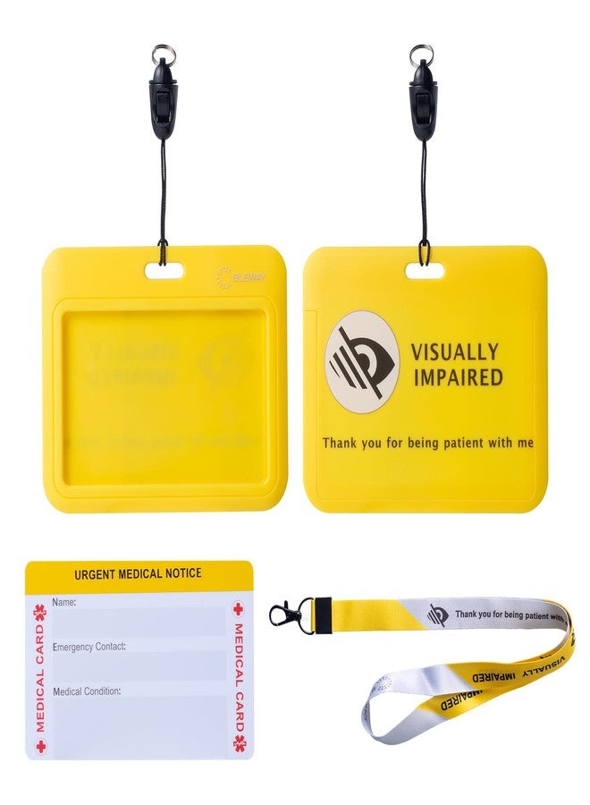 BLEWAY Visually Impaired Lanyard with Matching Visually Impaired Printed Card, with Medical Condition and Emergency Contact Id Wallet Card - Image 1