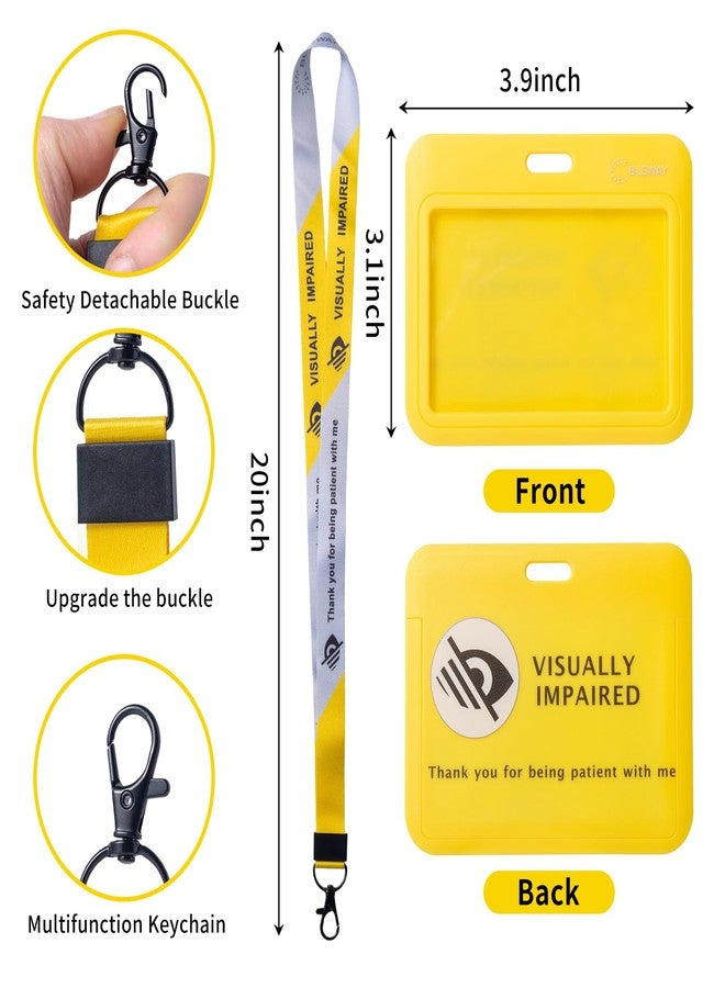 BLEWAY Visually Impaired Lanyard with Matching Visually Impaired Printed Card, with Medical Condition and Emergency Contact Id Wallet Card - Image 2