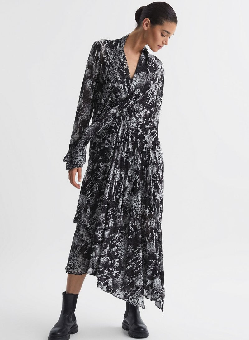 REISS Abstract Print Dress  - Image 4