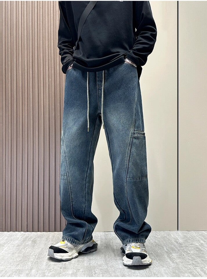 Unisex Classic Denim Jeans Loose Fit Daily Outdoor Wear - Image 4
