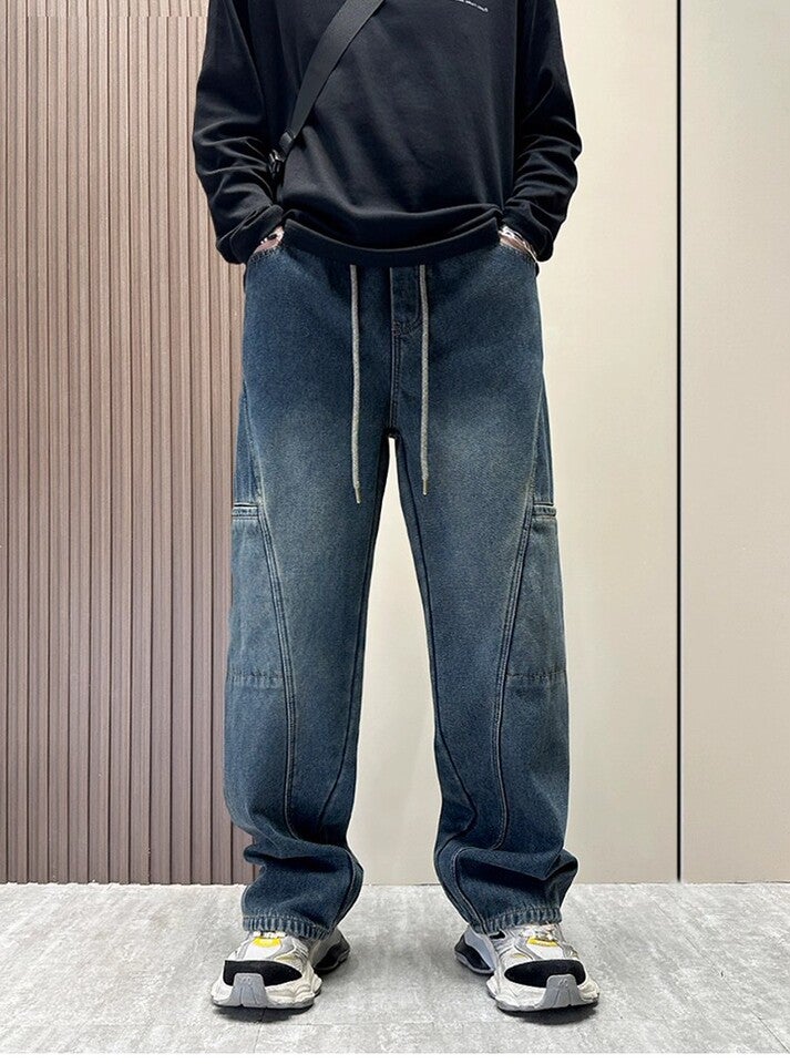 Unisex Classic Denim Jeans Loose Fit Daily Outdoor Wear - Image 2