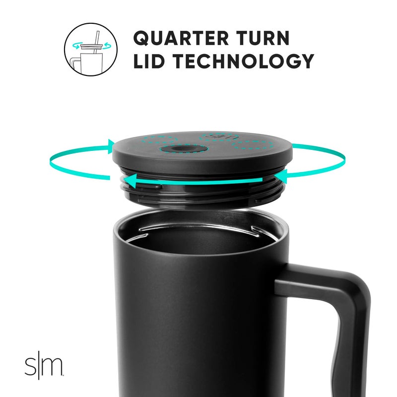 Simple Modern 30 oz Trek Tumbler with Handle and Straw Lid | Cup Holder Friendly Insulated Stainless Steel Travel Mug | Blush - Image 4