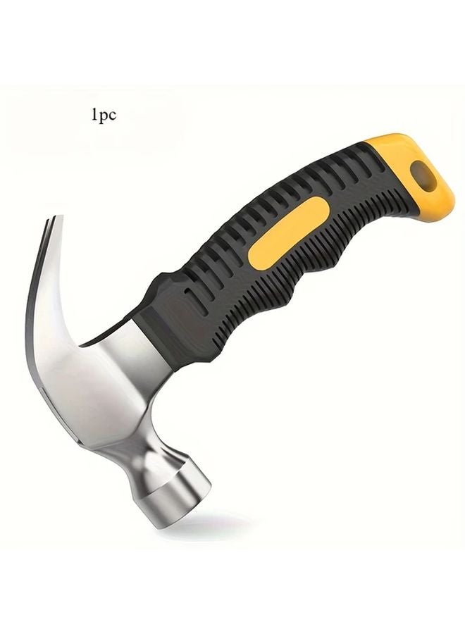 مطرقة مخلب مصغرة سوداء بمقبض مطاطي، مصنوعة من الفولاذ عالي الكربون، وقابلة للسحب المحمولة للمسامير - Image 1