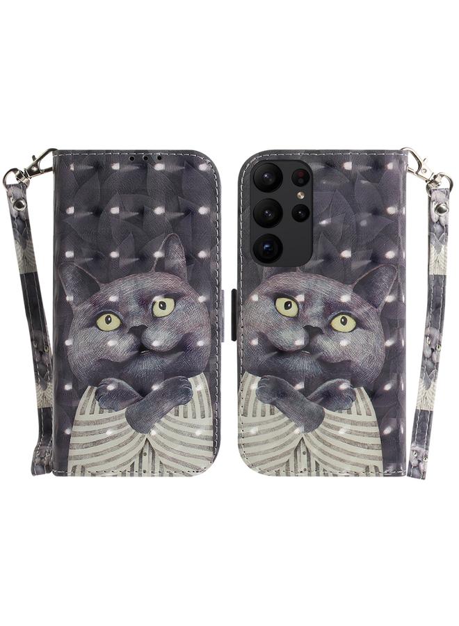 S-TOP Case For Samsung Galaxy S23 Ultra 5G 3D Colored Pattern Flip Leather Phone Case - Image 1