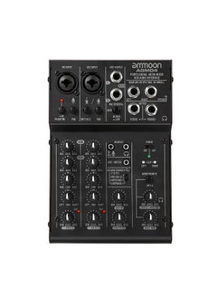4-Channel Mini Mixing Console Digital Audio Mixer 2-Band Eq Built-In 48V Phantom Power 5V Usb Powered For Home Studio Recording Dj Network Live Broadcast Karaoke Agm04