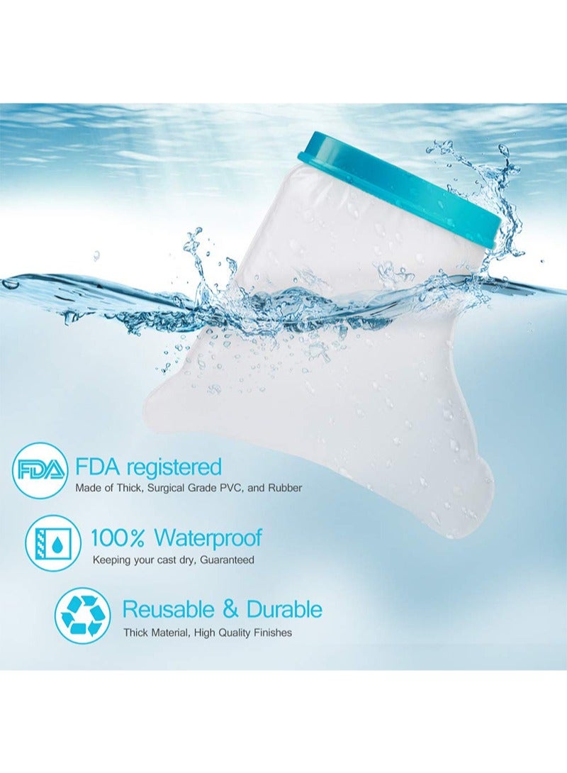 HaLunhi 100% Waterproof Kids Foot Cast Cover Wound Protector for Shower Bath, Watertight Cast Bag Covers for Broken Surgery Foot, Wound and Burns - Reusable - Image 2