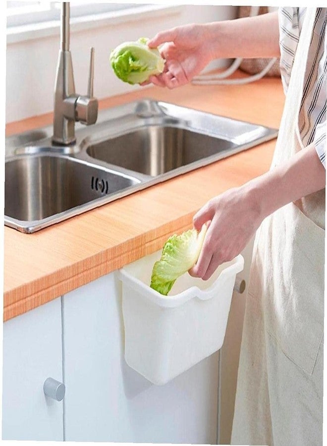 HBD Plastic Open-Top Kitchen Cabinet Door Hanging Trash Garbage Bin Dust Trash Can Rubbish Container Holder, 20.5X13X12 Cm (Multi Colour- 1 Pc) - Image 1