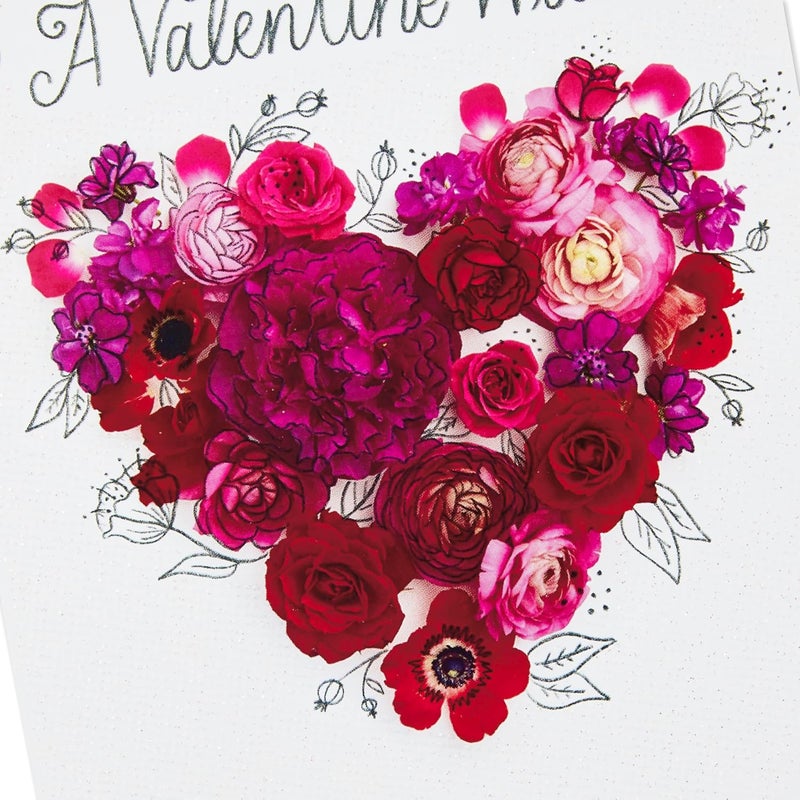 Hallmark Valentine's Day Cards Pack - 10 Floral Heart Cards with Envelopes - Image 3