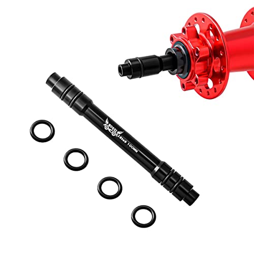 MUQZI Bicycle QR Adapter 12 to 9mm Front Wheel Hub Adapter 100mm Thru Axle Hub Quick Release for Mountain Road Bike, Black - Image 1