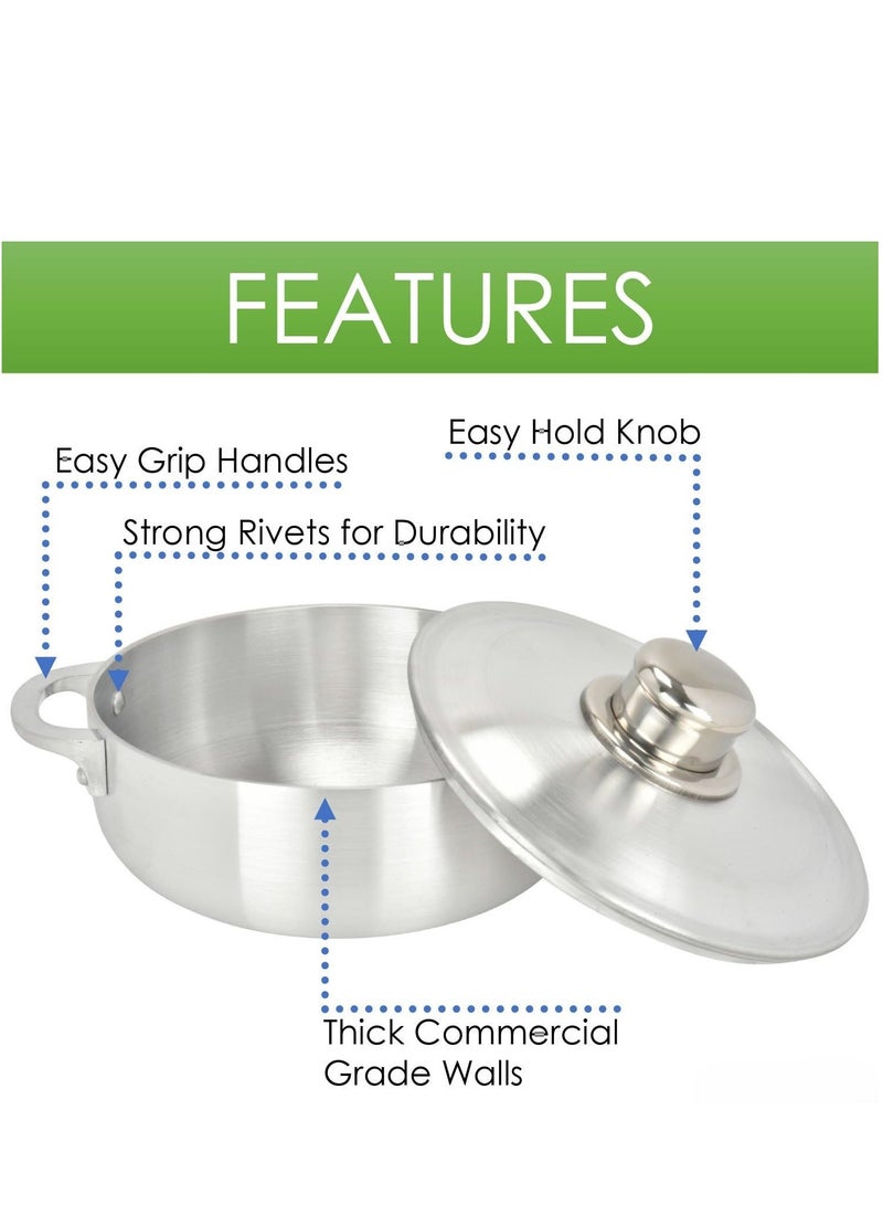 كالديرا طقم قدور ألمنيوم مكون من 7 قدور بمقبضين صناعة باكستاني ثقيل جدا - Image 3