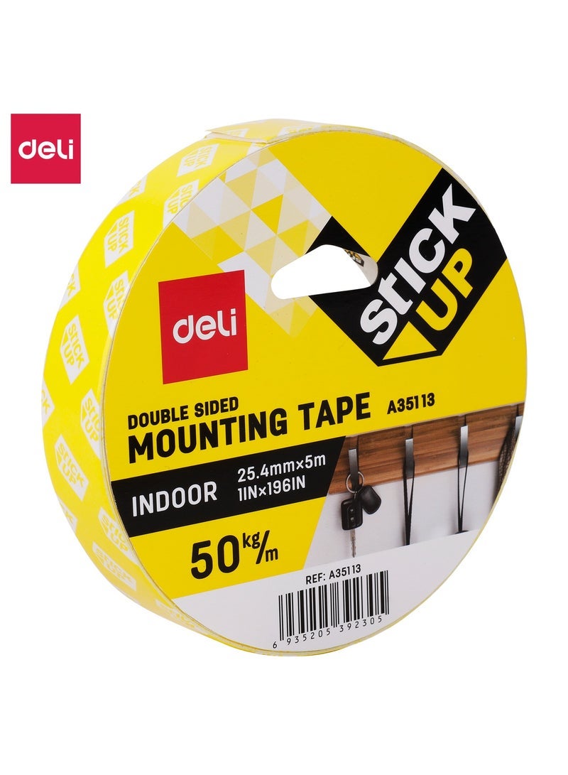 Deli EA35113 EVA Double-Sided Mounting Tape 25.4mm×5m - Image 1