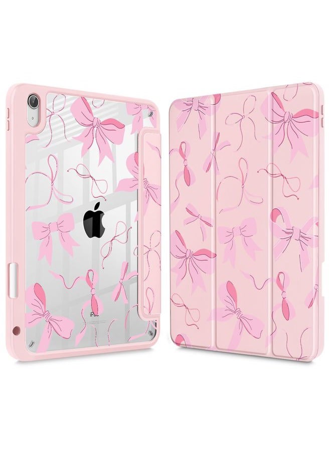 May Chen for iPad (A16) 11th Generation Case 11 Inch 2025, iPad 10th Gen Case 2022 10.9 inch, Built-in Pencil Holder with Shockproof Cover Clear Transparent Back Shell Auto Wake/Sleep, Pink P631 Bows - Image 1